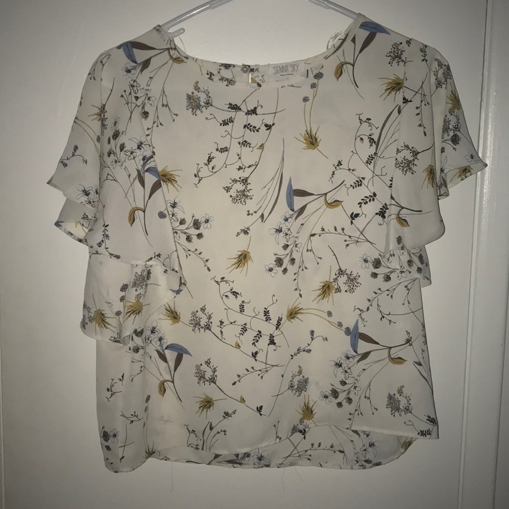 Ruffled floral blouse